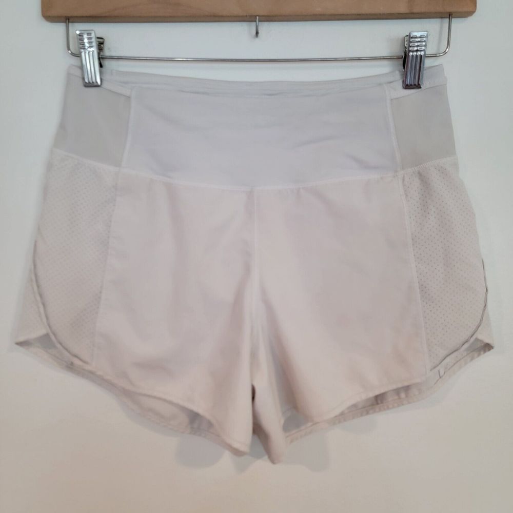 Lululemon White Real Quick Shorts Perforated Run Train Women’s W7ANVS Size 6
